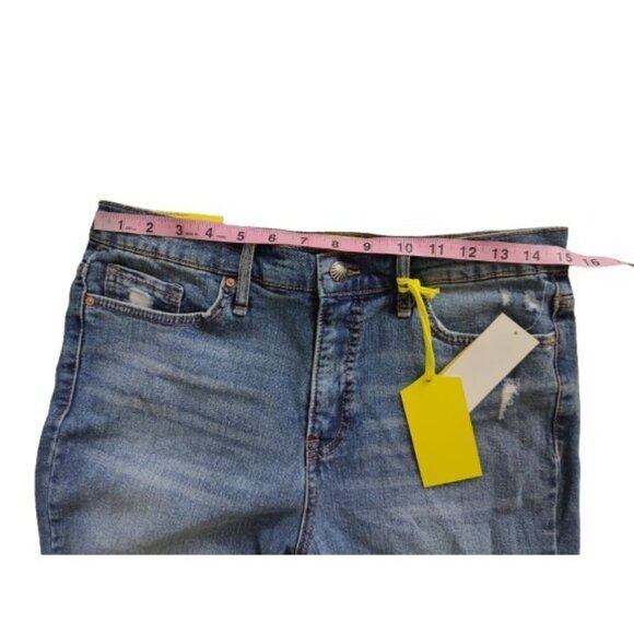Circus NY High Rise Slim Straight Distressed Medium Wash Jeans 30 NWT - Picture 3 of 8